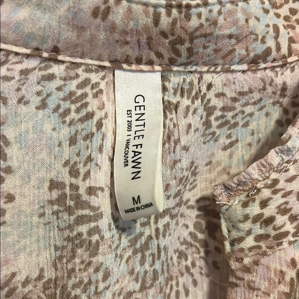 Gentle Fawn Tan Floral Long Sleeve Dress Size Medium - Picture 5 of 7